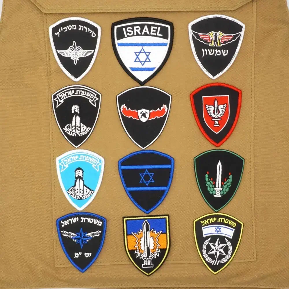 Israel Flag Embroidered Military Patch AYMY Morale Badge Hook and Loop Patches Outdoor Tactical Equipment Backpack Stickers - view 3
