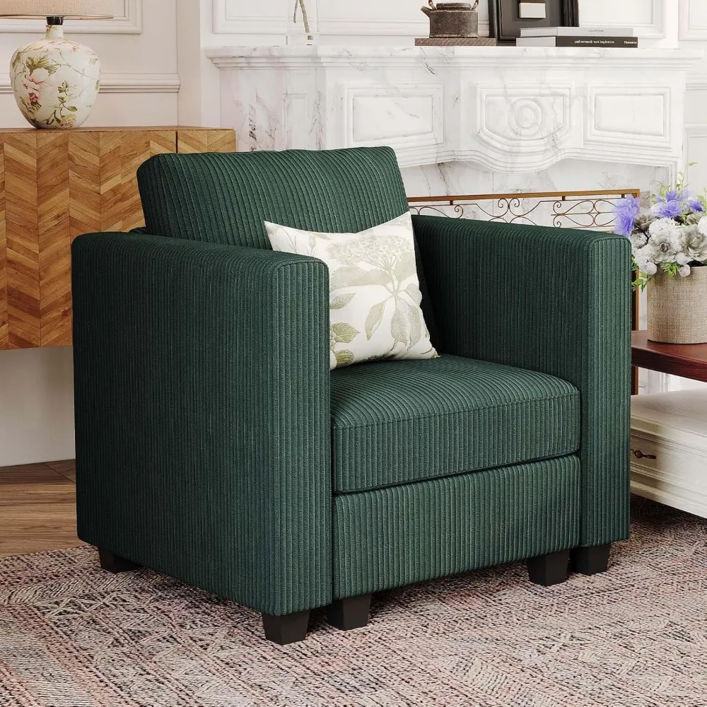 

Living Room Chair with Storage Modern Couch, Corduroy Armchair Modular Arm Chair