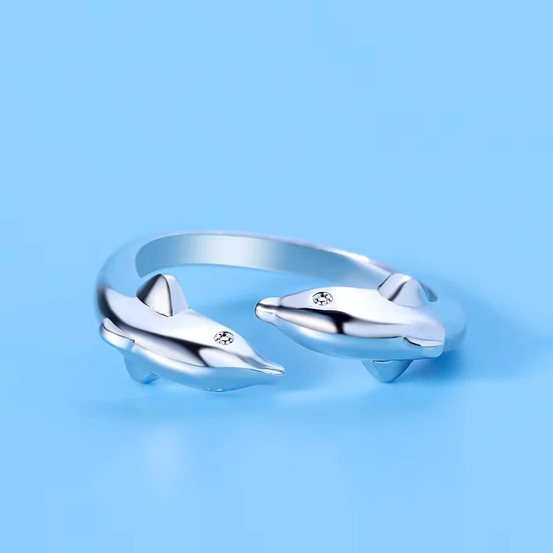 925 Sterling Silver Dolphin Ring Simplicity Fashion Exquisite Student Girlfriend Jewelry Accessories Wedding Party