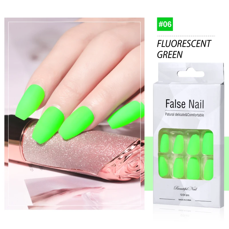 Luaa suggerimenti per Nail Art fluorescenti multiforme Glow-In-Dark unghie finte luminose balletto stampa sulle unghie Set lumache staccabili