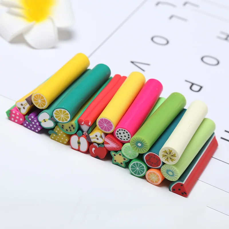 تعزيز مزيج تصاميم مسمار الفن ملصق 100pcs قصب ملصقات تزيين الفاكهة والزهرة قطع