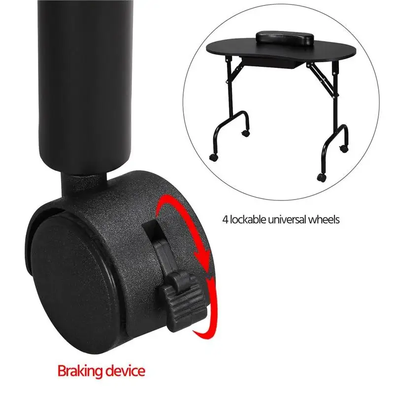 Estação de trabalho portátil e dobrável para mesa de manicure de 37 polegadas com gaveta grande