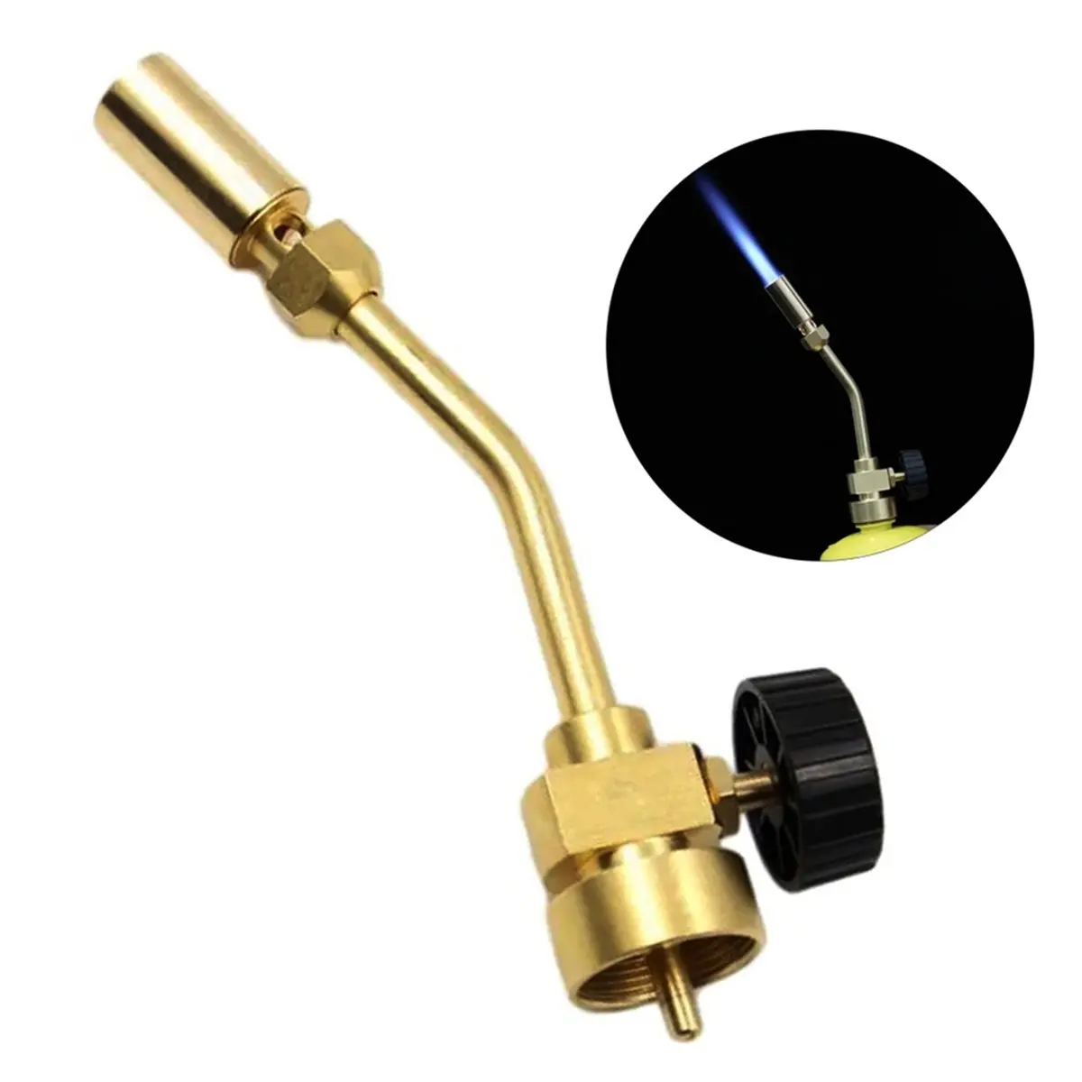 Propane Gas Torch Made of Brass Material for Mapp Map.Pro Gas,Pencil Shaped Flame Used for Brazing BBQ & DIY - view 5