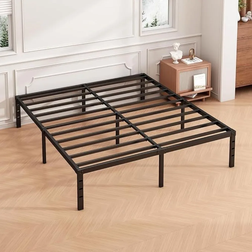 Metal Platform Bed Frame Queen Size with Storage Space Under Heavy Duty Sturdy Iron Frame Bed Folding Beds Frame Bedroom Furnitu