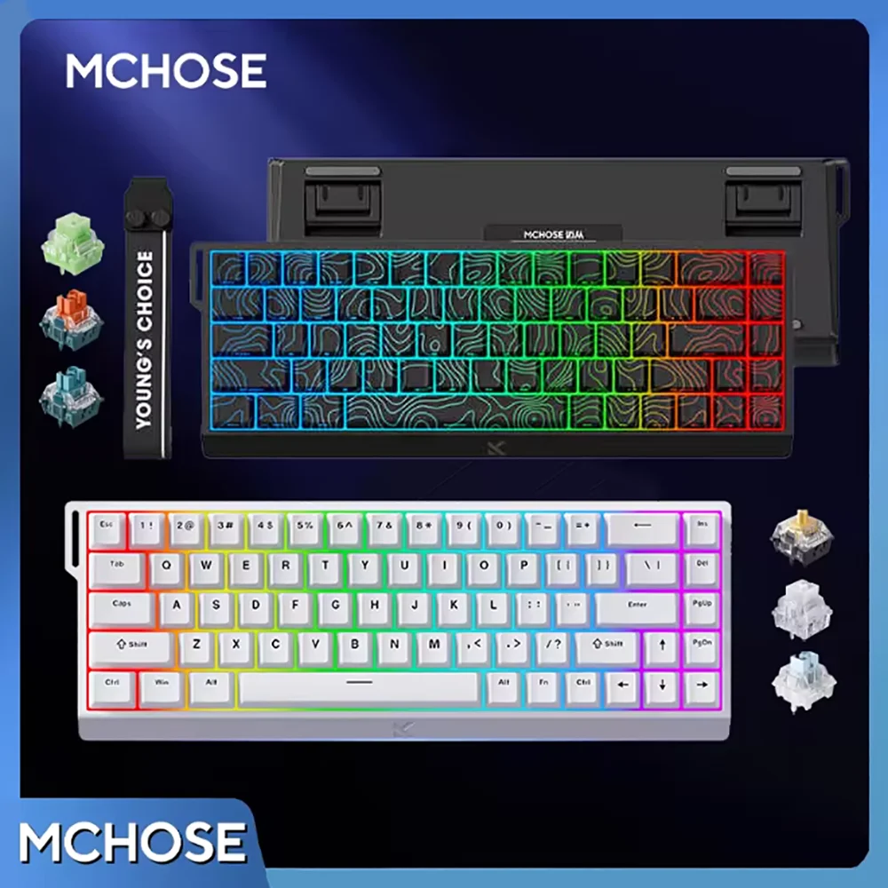 

MCHOSE ACE68 Magnetic Keyboard Wired Mechanical ACE60 Pro for Gaming 0.01mm RapidTrigg 8000Hz SOCD/Rs 0.125ms 128K Sampling Rate