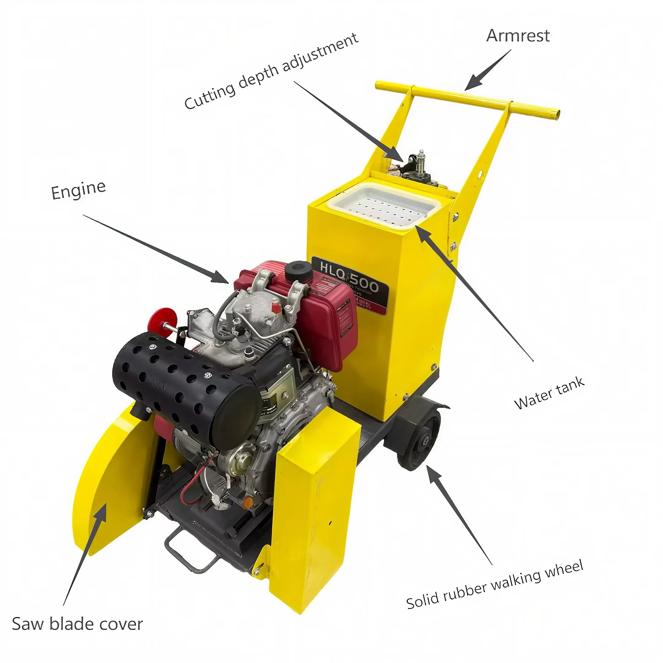High Power Ceramic Tile & Stone Cutter Wall Slotting and Road Grooving Machine Marble Circle Saw Cutting Tool