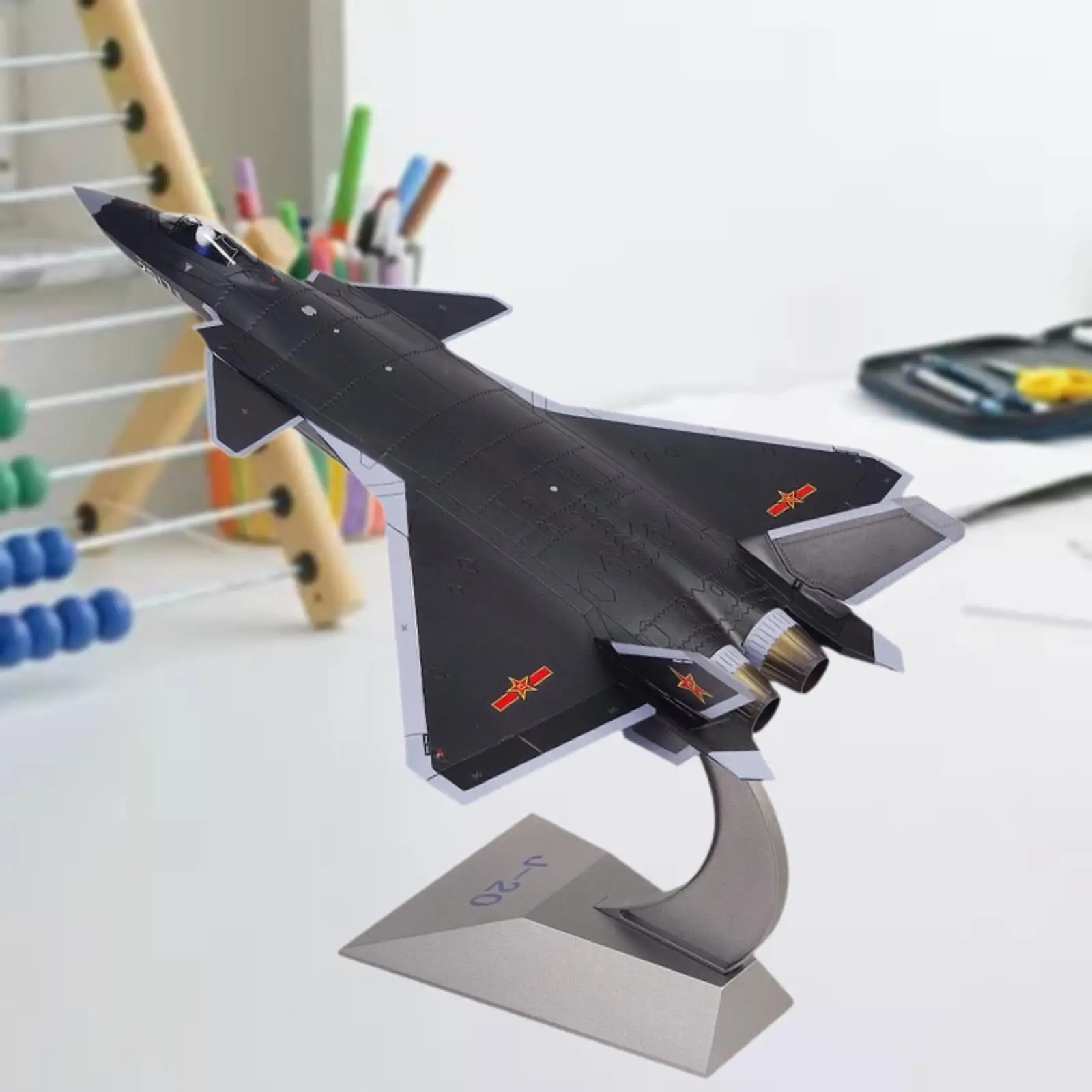 1/48 Scale Fighter Model Desktop Decoration with Display Base Diecast Plane Model for Office Living Room Bookshelf Bedroom Home