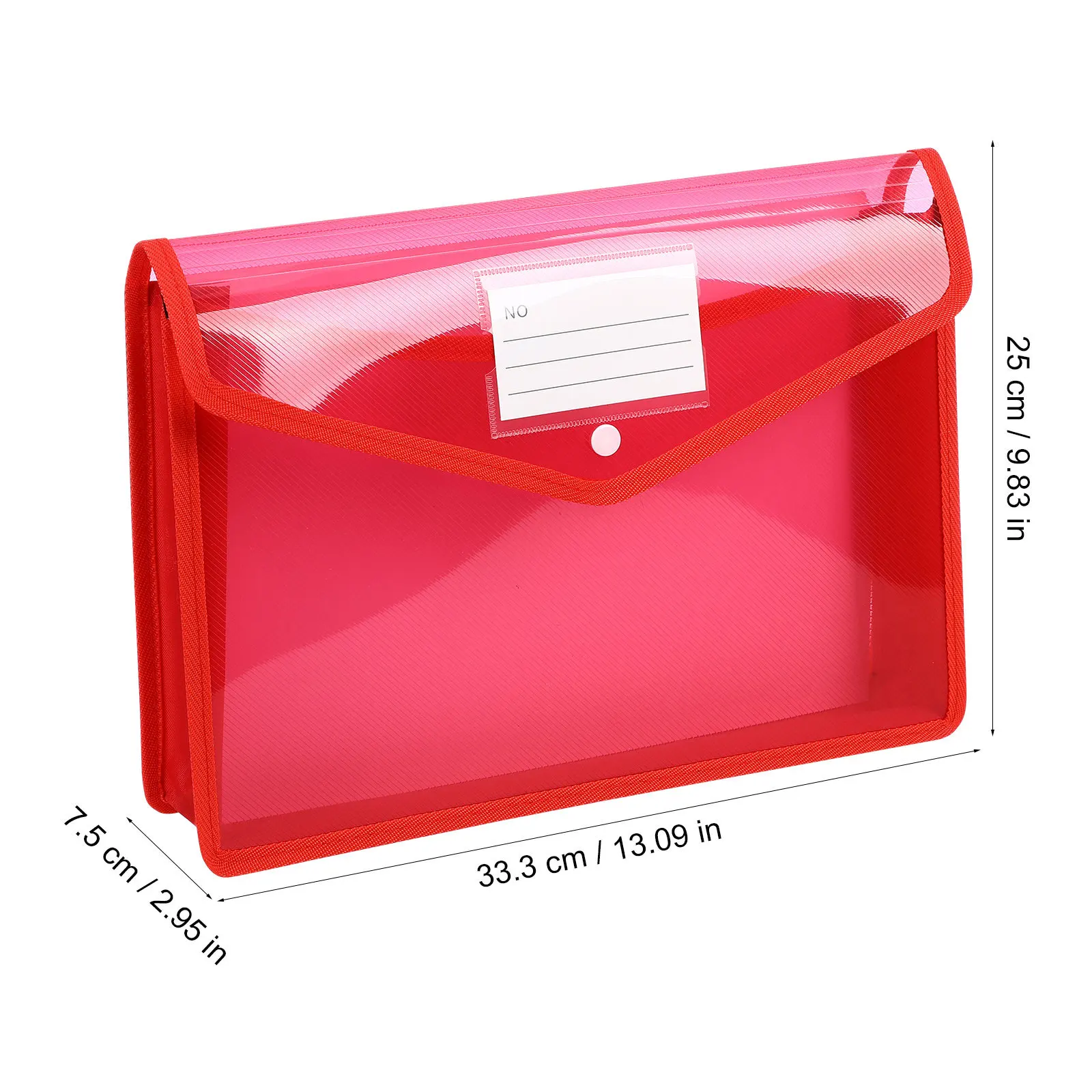 5Pcs Clear Plastic Folder File Bags Document Holder Button Closure A4 Plastic Wallet with Label Pocket Clear Bags