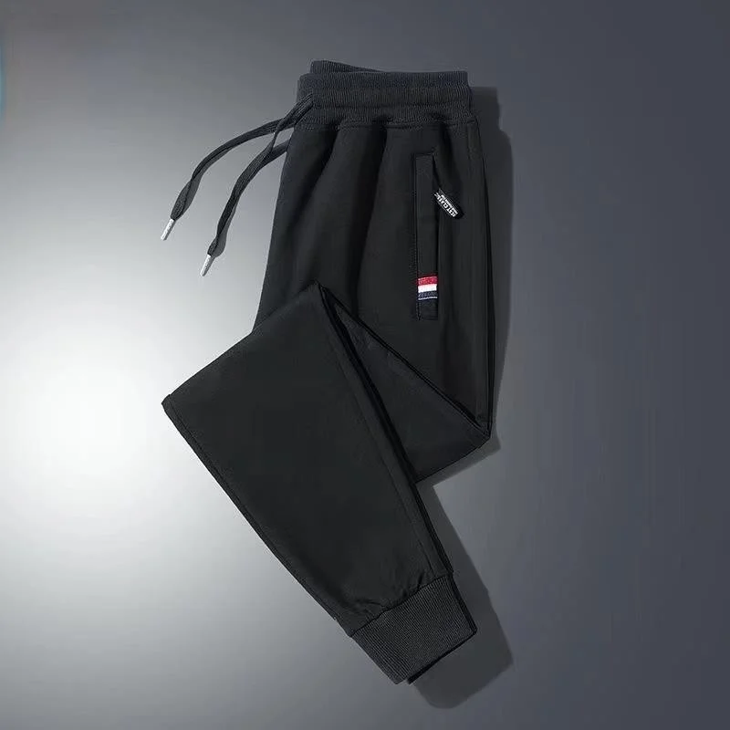 Spring 2026 Men's Loose Fit Sport Pants Casual Sweatpants Large Size Durable Long Trousers Zipper Youth Active Style