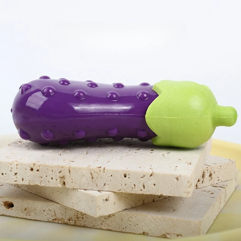 لعبة مضغ الكلاب المقاومة للعض من مطاط السيليكون لعبة صوت الكلب المتحدث لعبة محاكاة الباذنجان الكلب الملحقات #3