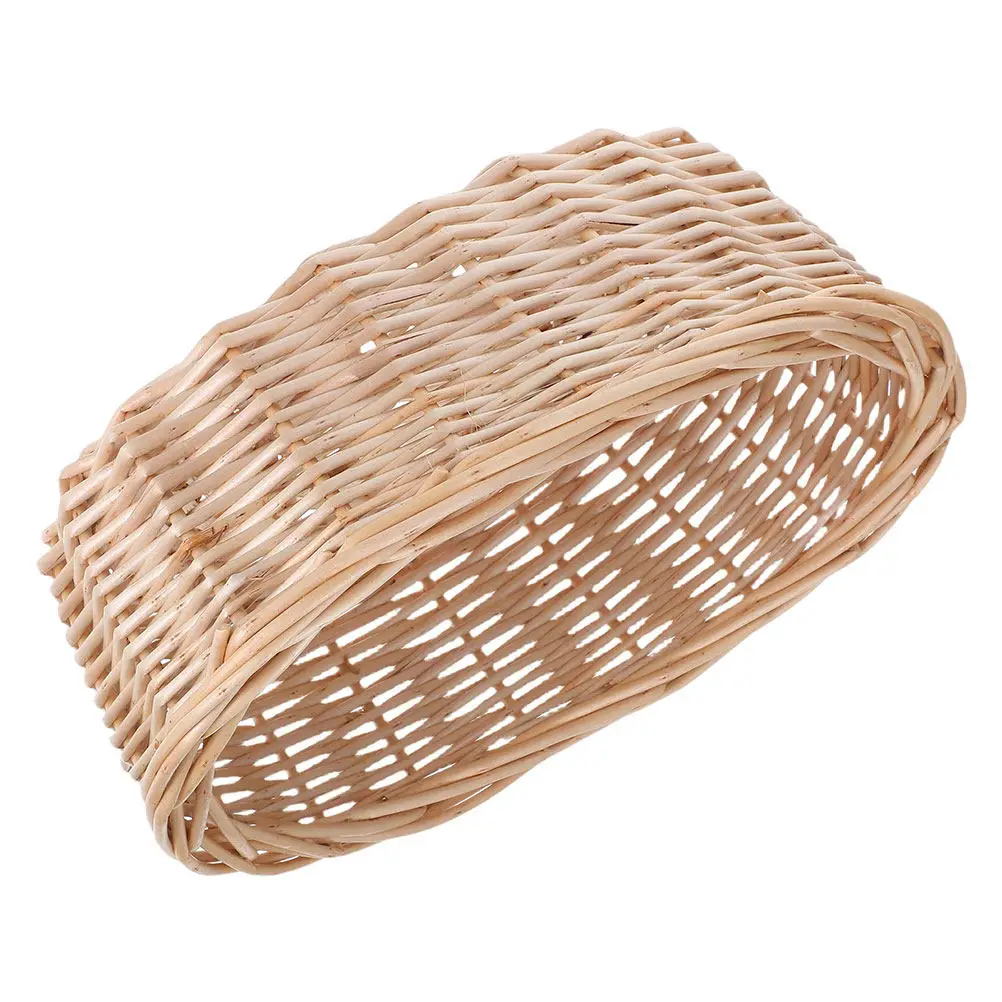 Natural Handwoven Wicker Bread Basket Oval Multi-Functional Storage Basket for Fruits Snacks Rolls Potatoes Onions Kitchen Table view 4