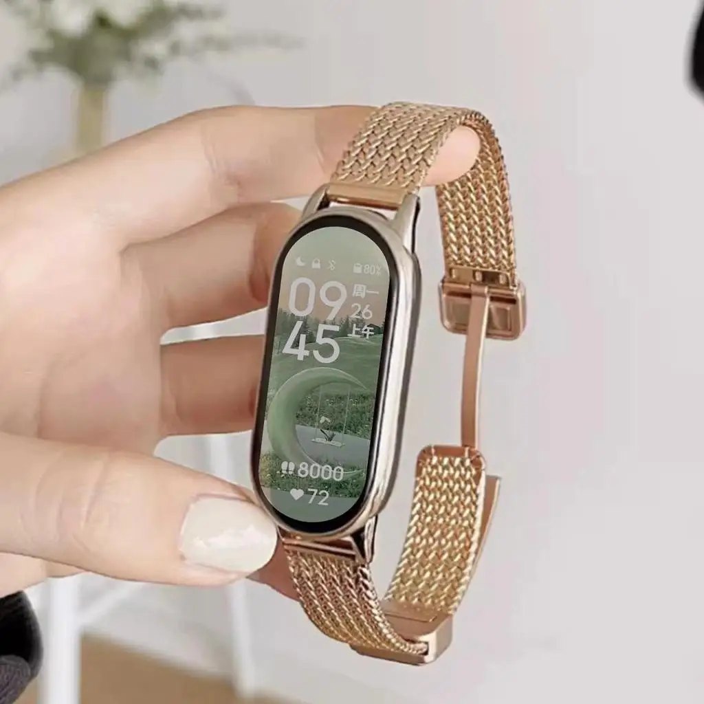 Edelstahlarmband für Xiaomi Watch, magnetisches Metallarmband für Miband 9 10 8, NFC, Ersatz-Smartwatch-Armband-Zubehör