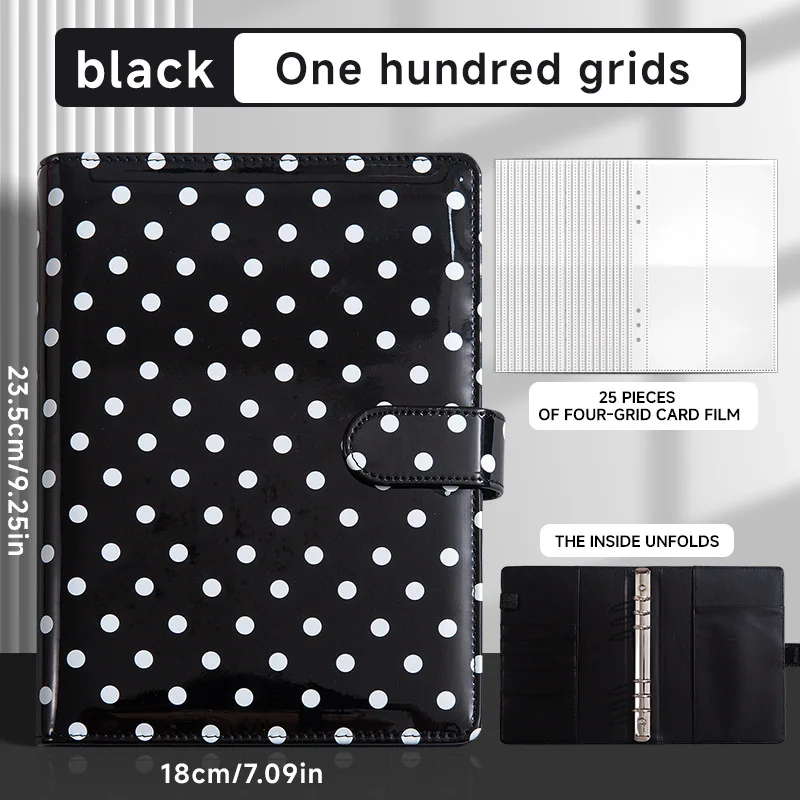 Блокнот-органайзер А5 в горошек — настраиваемый финансовый планировщик с множеством слотов для карт, рабочий дневник и трекер бюджета