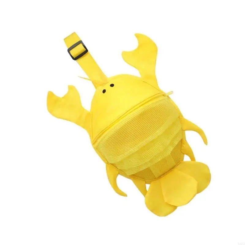 

Y88D Cartoon Lobsters Storage Mesh Bag for Beach Toy Collection Outdoor Sand Play Toy Shoulder Bag Kids Girl Beach Accessory