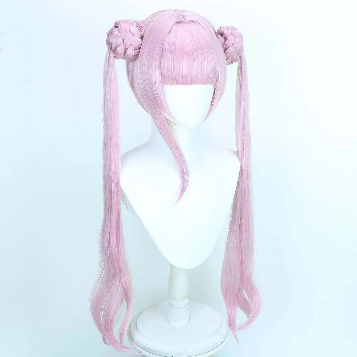 Women The Hundred Line Cosplay Tsukumo Kako Double Ponytail Pink Hair Wig