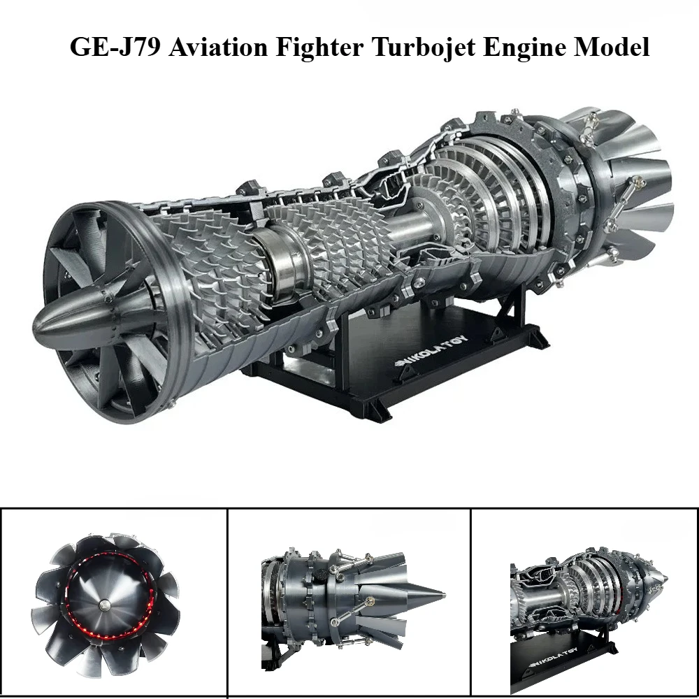 GE-J79 Aviation Fighter Turbojet Engine Model 3D Printing Turbobine Engine Model Toys Ornaments Teaching Aids Scientific Gift
