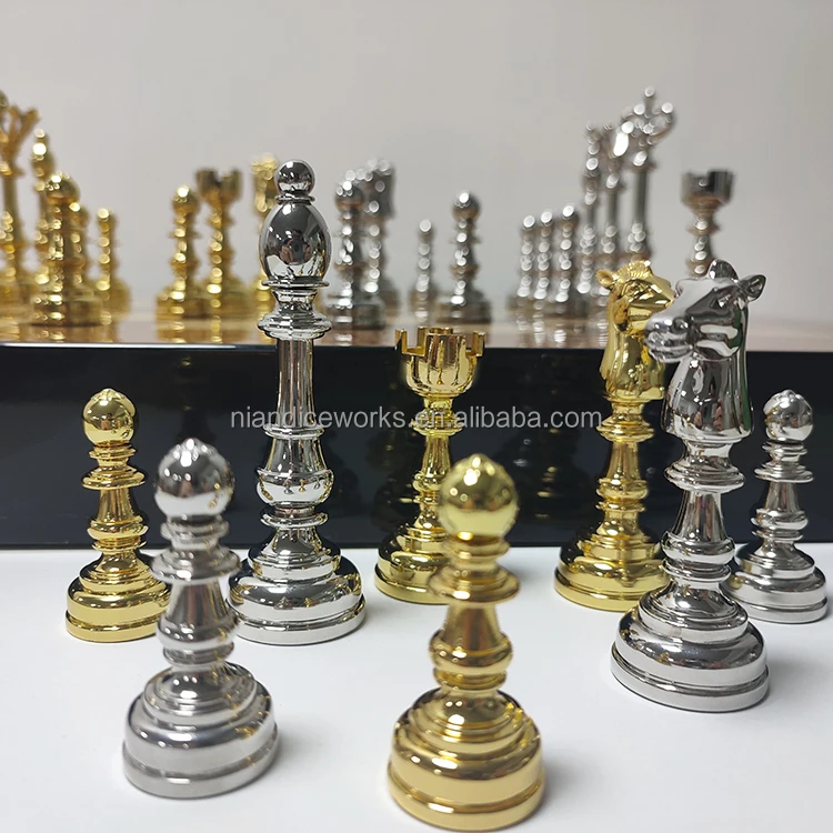 قطع شطرنج خشبية ومعدنية فاخرة عالية الجودة للبيع ألعاب الشطرنج شطرنج معدني على الإنترنت #6