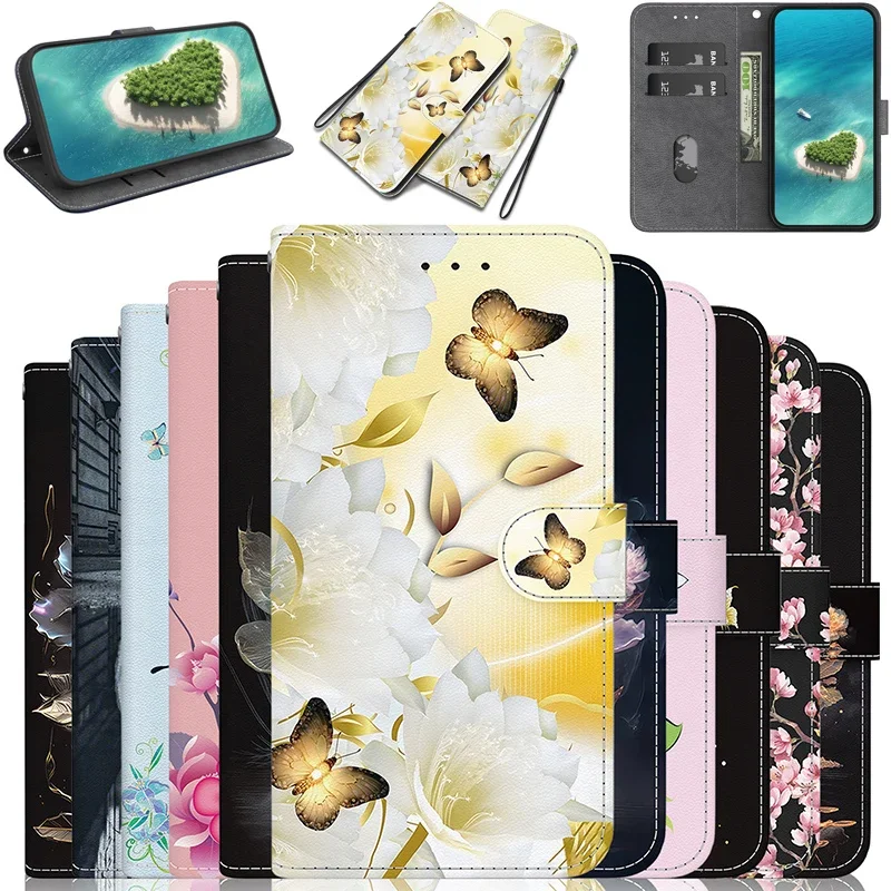 

Stand Flip Wallet Case for Motorola Moto Edge 30 40 50 Pro Neo 20 50 Fusion s30 Edge 2024 5G Cartoon Painted Protect Phone Cover