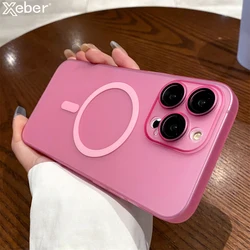 Ultra Thin Matte Clear Magnetic Wireless Charging Case For iPhone 17 16 14 11 12 13 15 Pro Max Plus XS For Magsafe Hard PC Cover