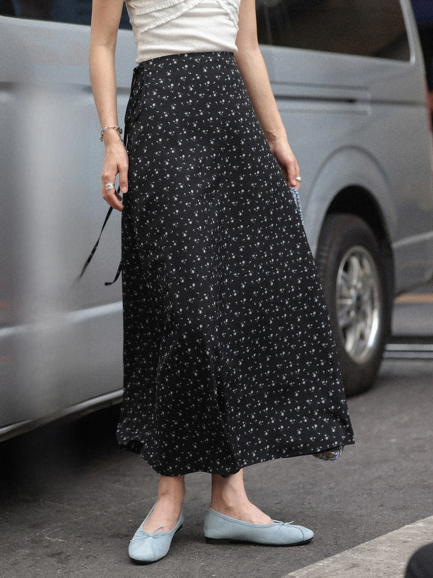 

Новая женская юбка А-силуэта с цветочным принтом, весна 2026, в деревенском стиле, средней длины, с завышенной талией, свободного кроя