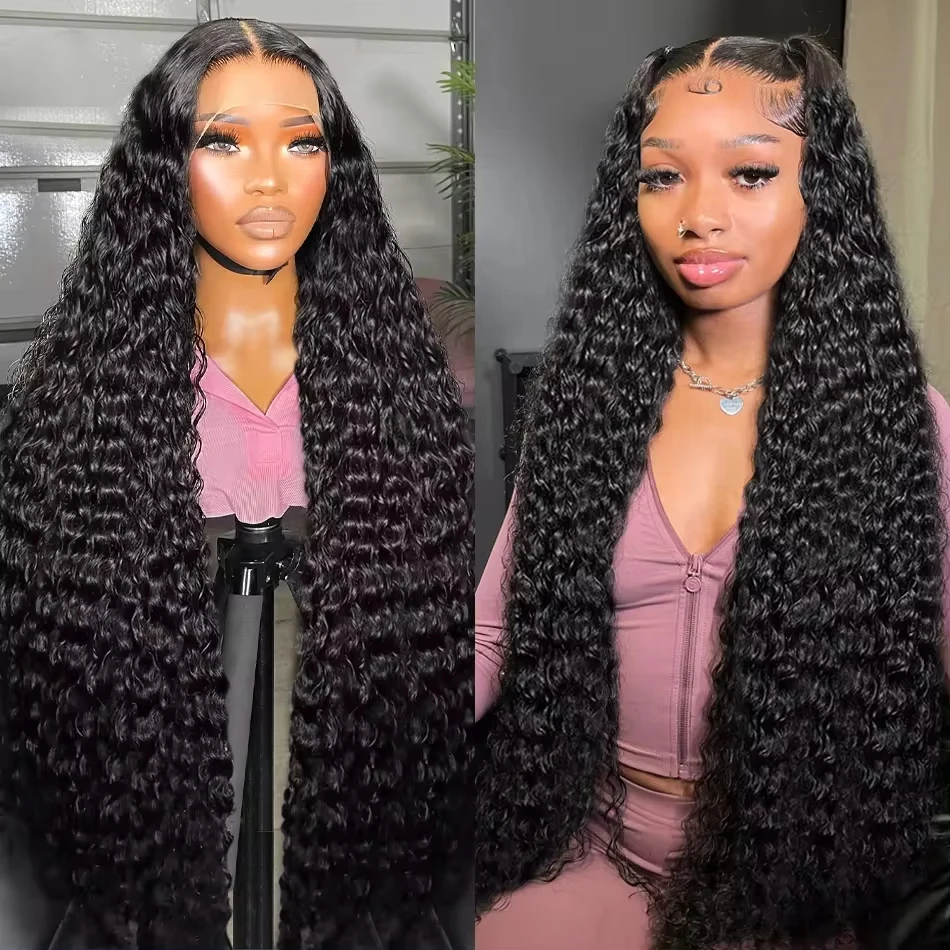 Deep Wave Frontal Wig No Shedding Wig 13x4 13x6 HD Transparent Lace Deep Curly Wave Lace Front Human Hair Wigs For Black Women