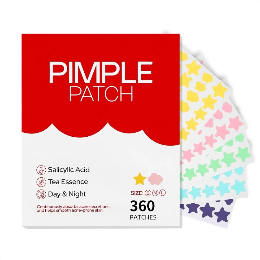 Pimple Patches for Face 360PCS Hydrocolloid Acne Patches for Covering Zits and Blemishes Cute Star Pimple Patches Facial Skin C