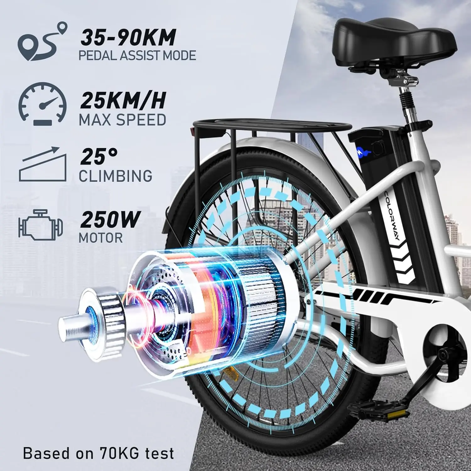 COLORWAY BK8 Electric Bike for Adults, 26