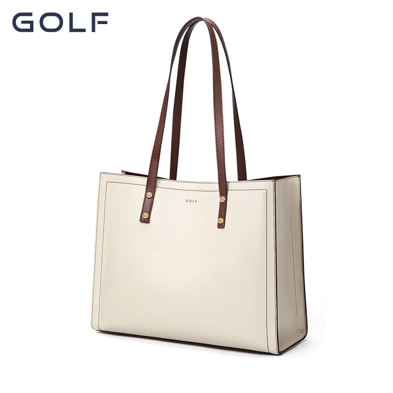 Golf Leather Tote Bag for Women, Simple Large Capacity, One Shoulder Large Bag, Commuting School Bag, New, 2024