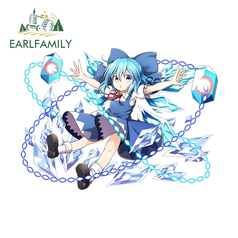 

EARLFAMILY 13cm for Cirno Cute Car Sticker Car Accessories Auto Decal Personality Anime Vinyl Caravan Interesting Decoration