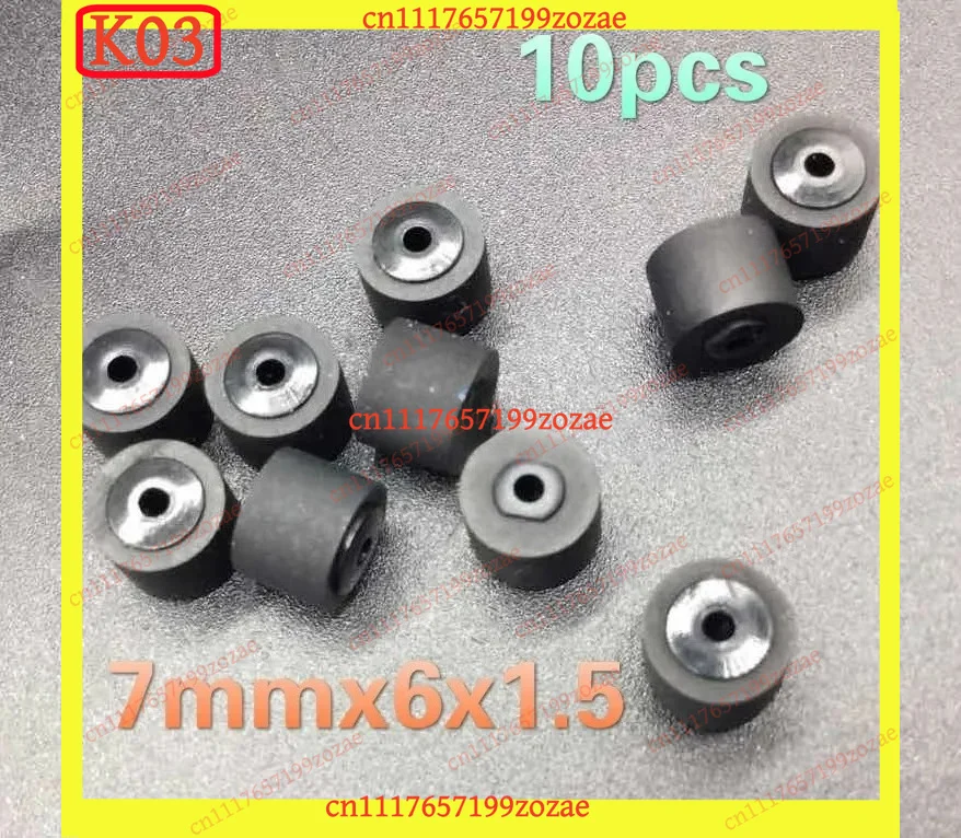10Pcs 7mmx6x1.5mm Pinch Roller Replacement For Sony Cassette Player Walkman WM-702 701 F702 F707 WM-F707 WM-R707 WM-701C Parts