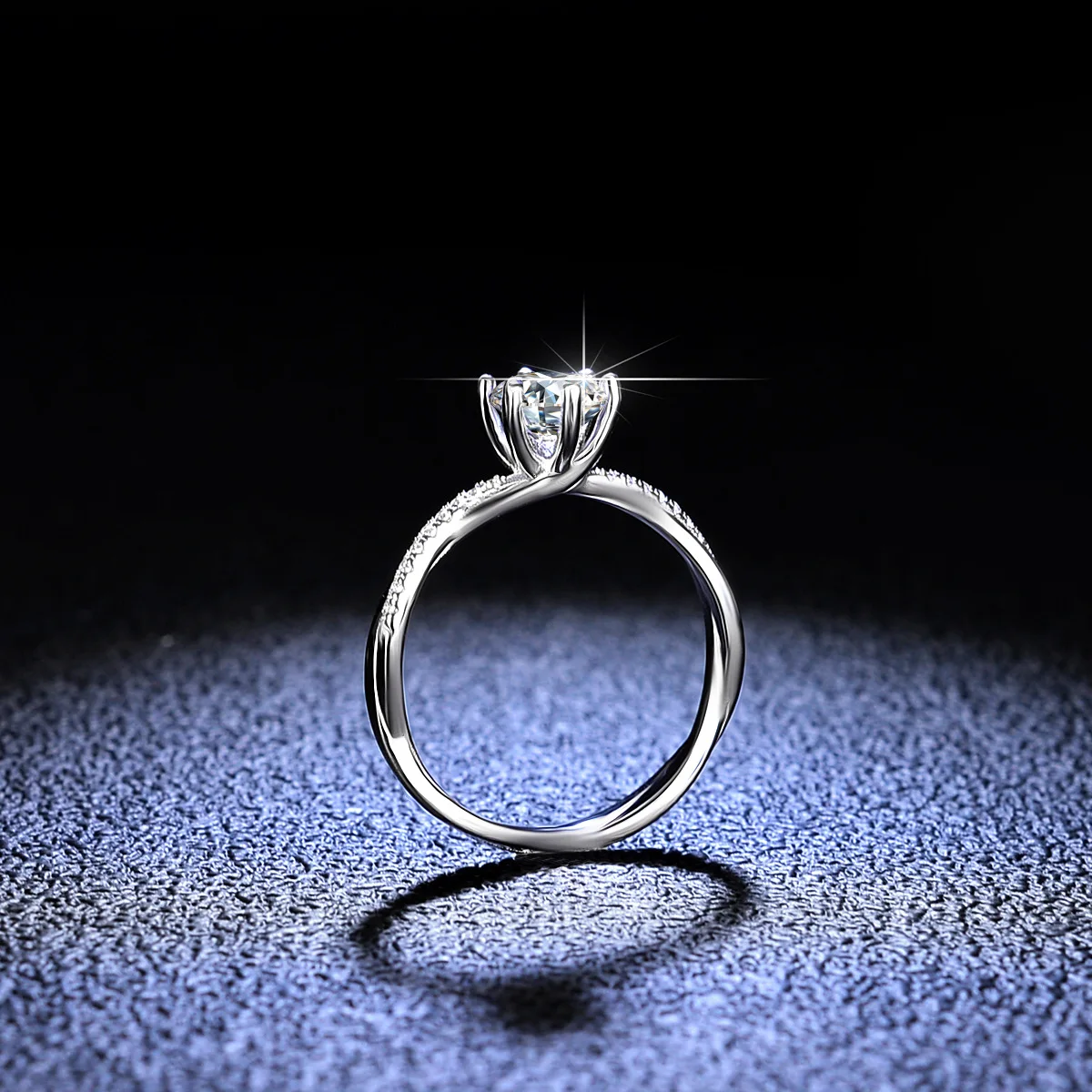 Boutique PT950 platinum female ring 1 carat Moissanite diamond ring ladies love intertwined vine diamond ring for girlfriend