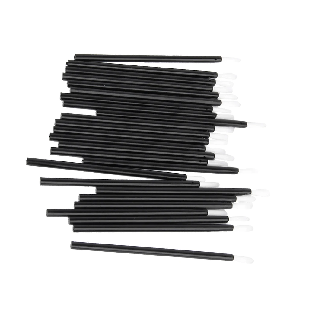 25 uds cepillos de labios desechables negros herramienta aplicadora de varitas de brillo