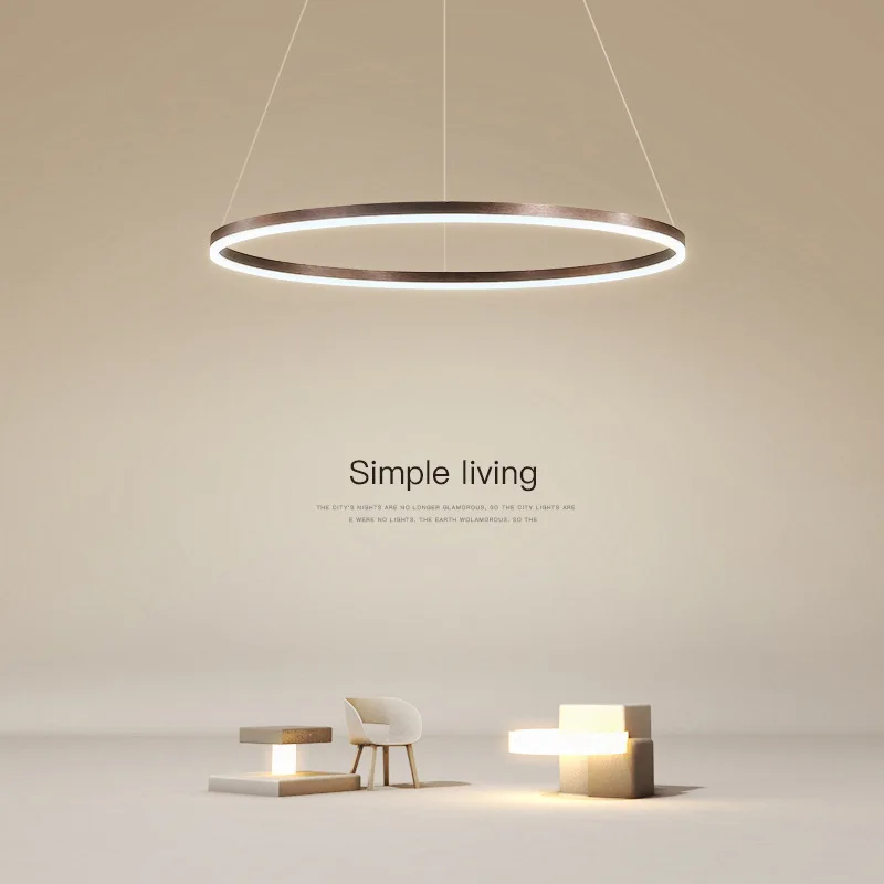 

Modern Led Ring Pendant Lights Dimmable Black Gold for Table Dining Room Track Lighting Home Decor Hanging Lamp Luster Luminaire