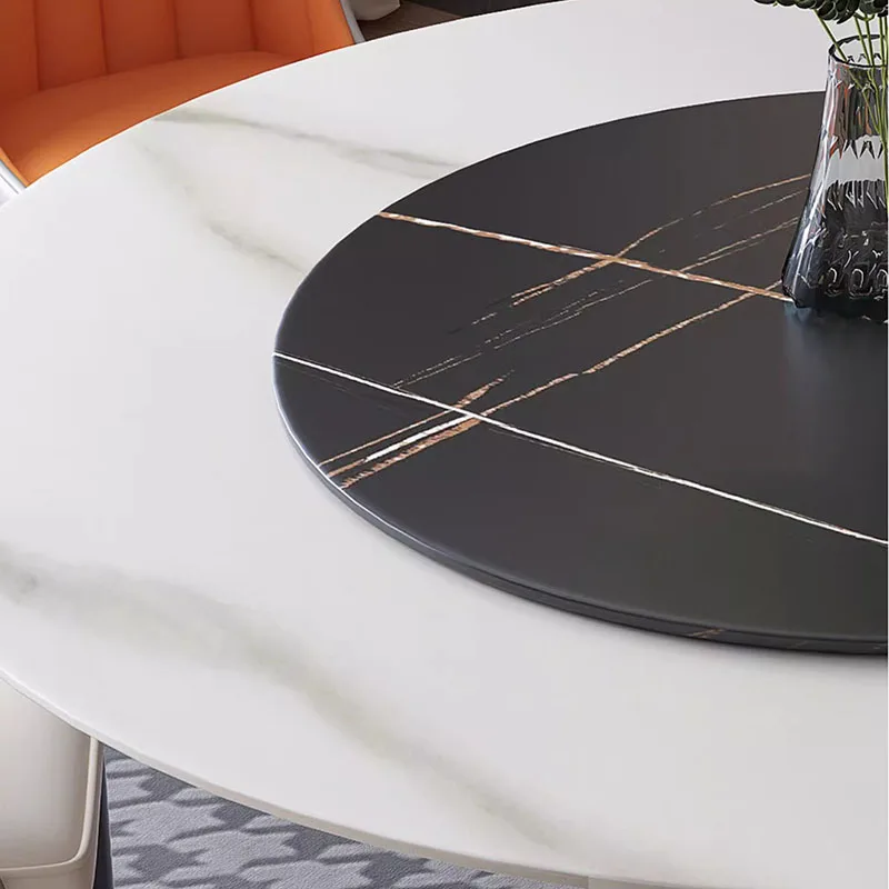 Living Room Dining Table Round Nordic Minimalist Marble Style Dining Table Modern Luxury Mesas De Comedor Home Furniture