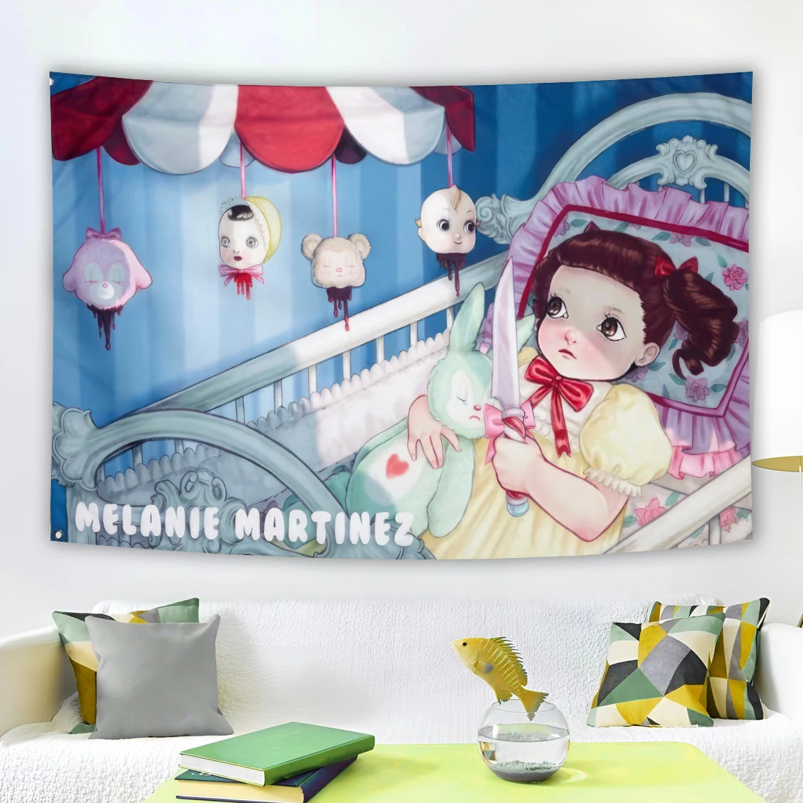 Melanie Martinezs Flag Cry Child Tapestry Home Decorating Room Cute Girl Aesthetic Room Decoration USA Flags Party Backdrops