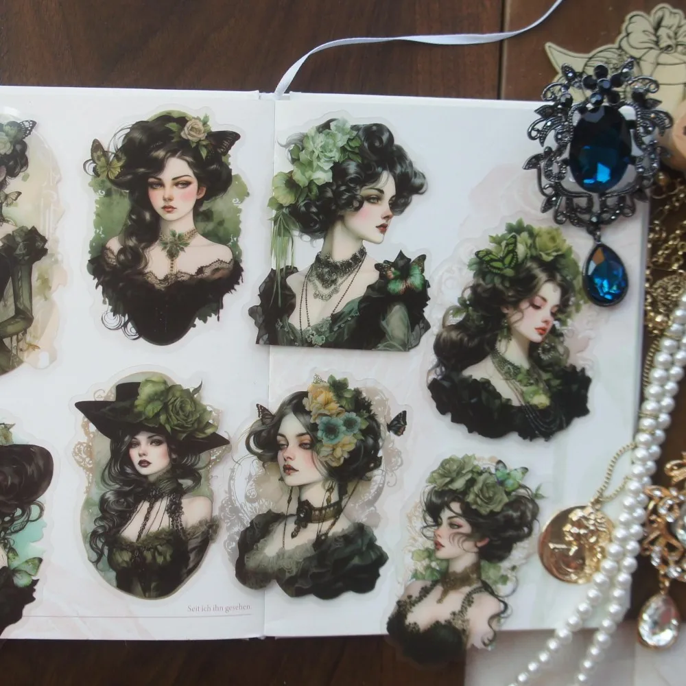 

28pcs Women Like Wear Black Dresses Style PVC Sticker Scrapbooking DIY Gift Label Decoration Tag