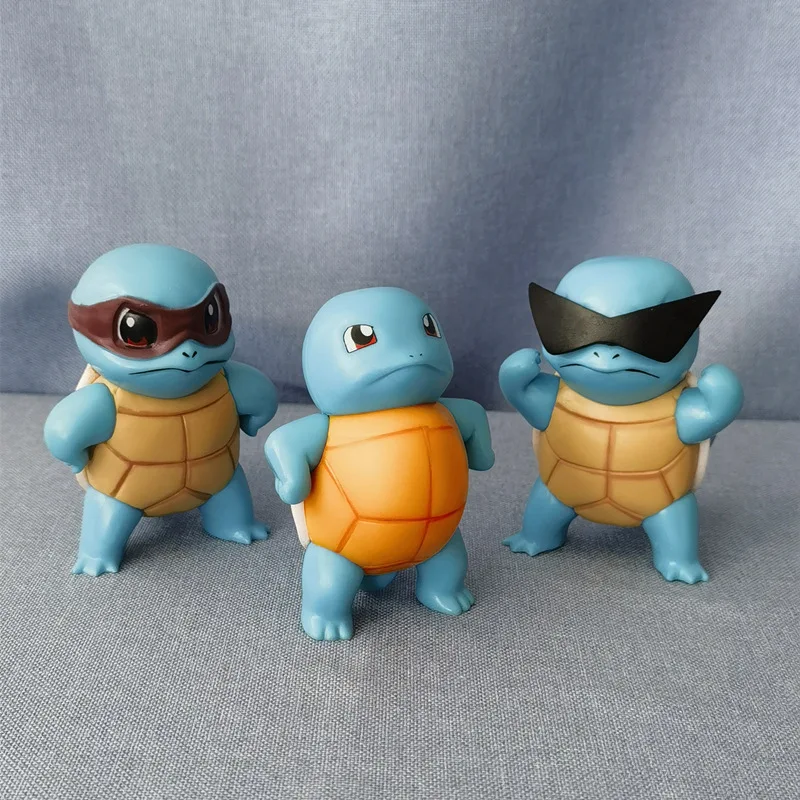 Figuras periféricas de Pokémon Squirtle, modelo Kawaii, decoración de animación japonesa, coche, adornos de vida en el hogar, regalos de novia