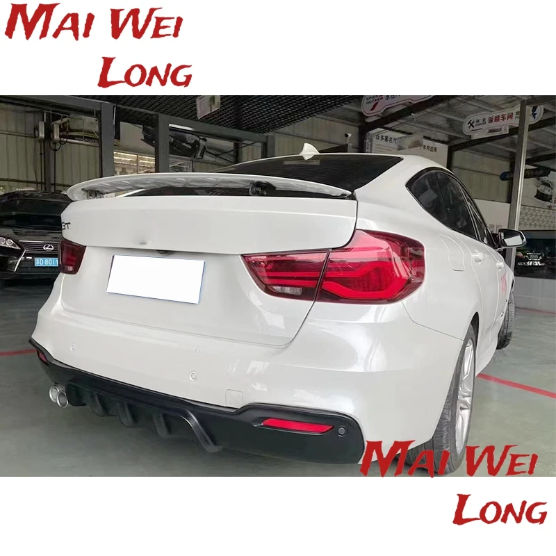 Car Bright Black ABS Rear Diffuser for BMW 3 Series GT F34 M Sport Bumper 4-Door 2014 - 2018  MP Style Back Bumper Lip Spoiler