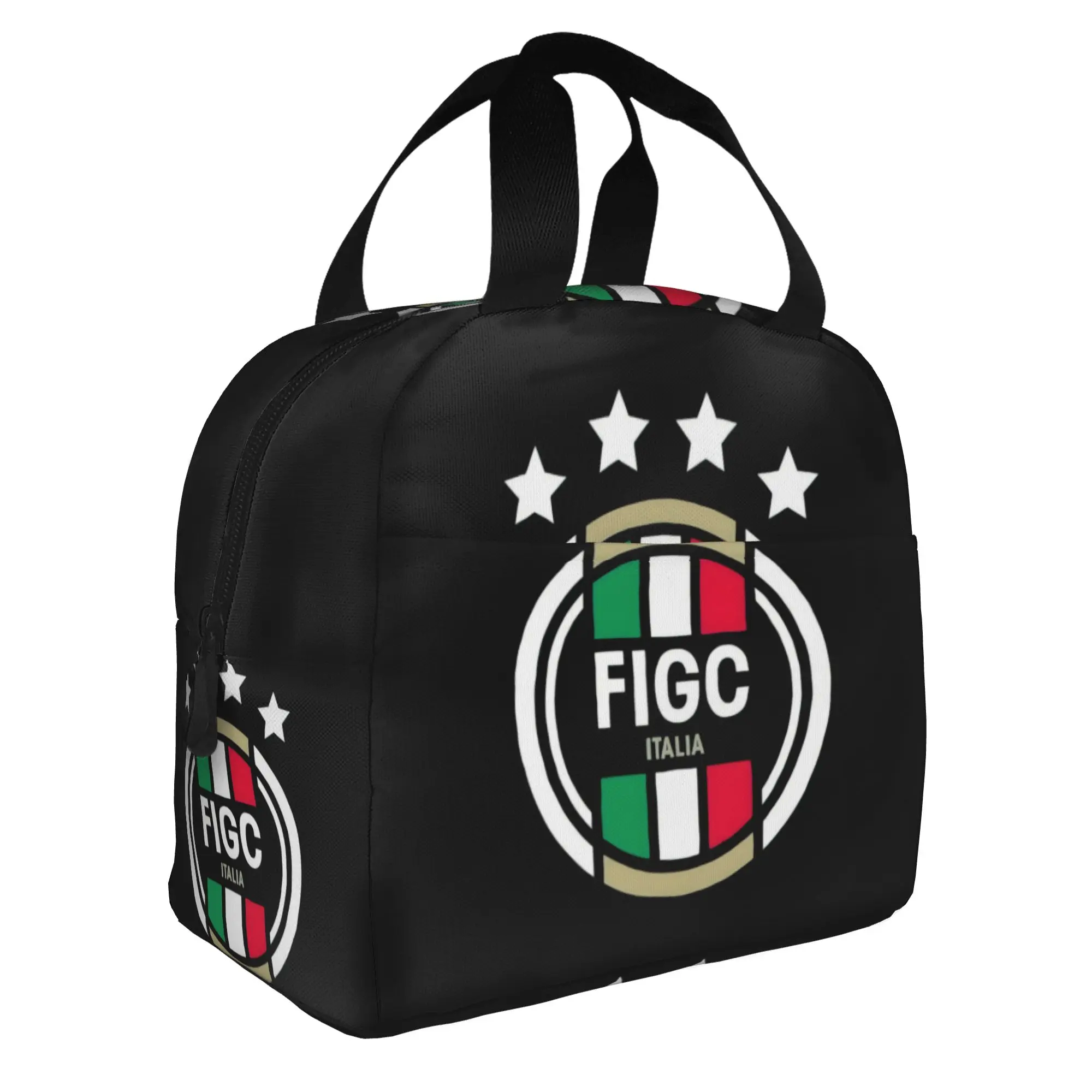 Bolsa de almuerzo Soccer Italia Figc para hombres y mujeres, lonchera térmica con aislamiento térmico para amantes del fútbol italiano, para adultos y oficinas