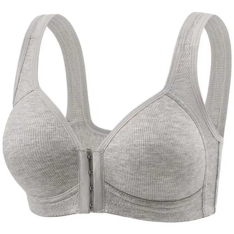 

Plus Size Front Closure Wireless Bra Full Coverage Support Bra for Older Women Comfortable No Underwire Bra Wide Strap Everyday Bra Soft Seamless Bra for Mom Middle Age Large Size Lingerie