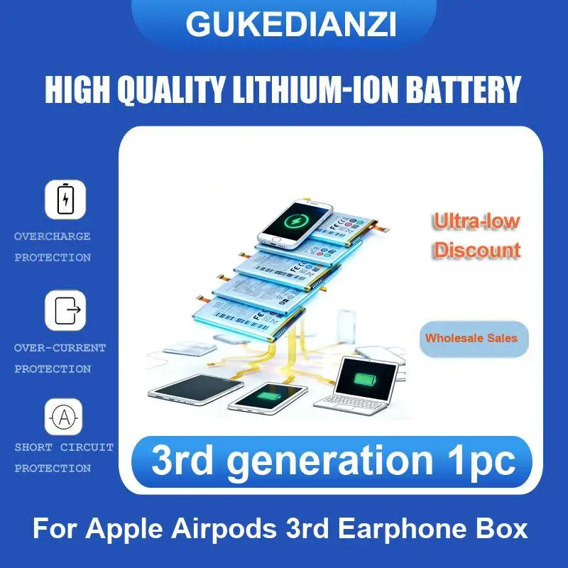 Battery For Apple Airpods 1 2 1st 2nd A1596 020-00098 Wireless Charge Box 3rd Earphone