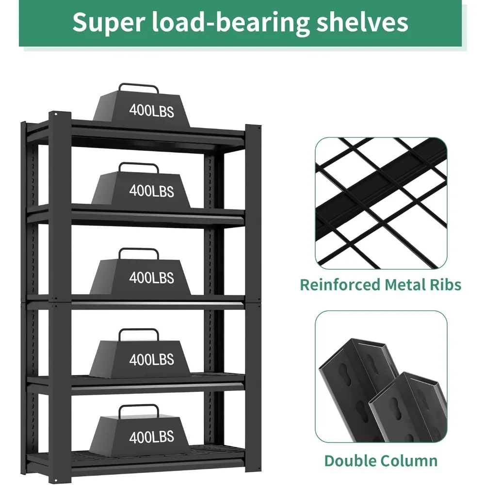 ガレージ棚 ヘビーデューティー、5段調節可能ガレージ収納棚、倉庫、地下室、作業場、キッチン用