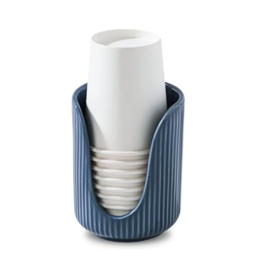 

Bathroom Cup Dispenser, 3oz-4oz Ceramic Paper Cup Holder, Small Countertop Mouthwash Dixie Cups Accessories, for Vanity Counter