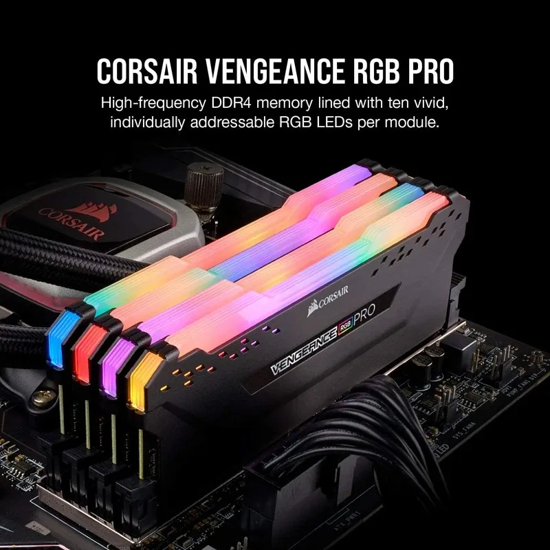 Corsair VENGEANCE RGB PRO DDR4 16GB 3200MHz Intel XMP 2.0 iCUE Compatible Computer Memory Black