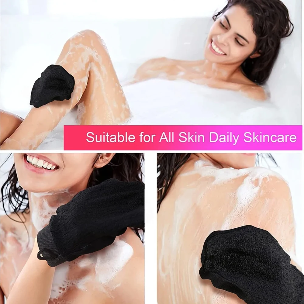 Deep Exfoliating Glove for Shower Removes Unwanted Dead Skin, Dirt and Grime and Keratosis Pilaris SPA Foam Body Massage