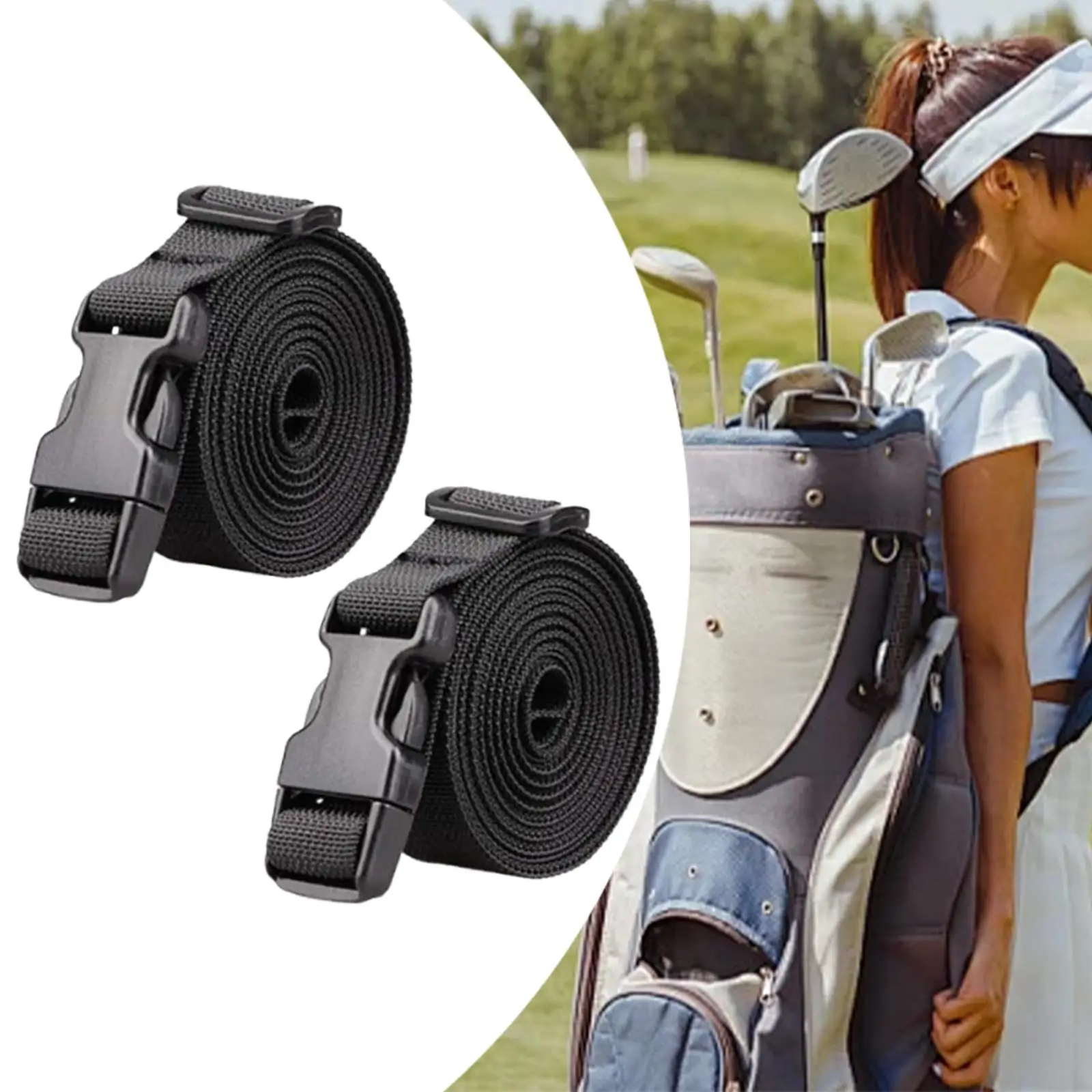 Lightweight Adjustable Golf Cart Bag Straps Fastener Belt Suitcase Organizer for Golf Trolley Bag Travel Use