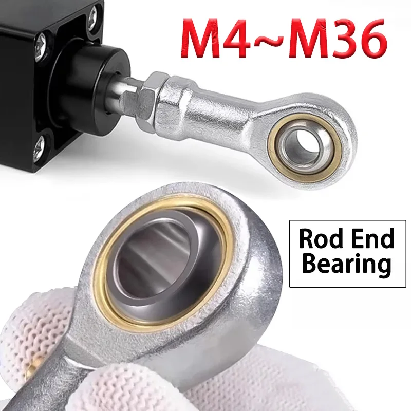 Pneumatic Cylinder Spherical Joint Linkage | Female Thread Rod End Bearing M4 M5 M6 M8 M10 M12 M16 M18 M20 M25 M27 M36 (1Pc)