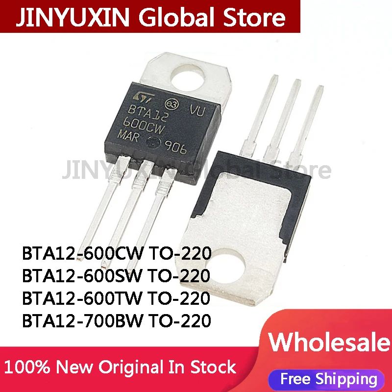 10Pcs BTA12-600CW BTA12-600SW BTA12-600TW BTA12-700BW BTA12 700BW 600TW 600SW 600CW TO-220 In Stock Wholesale