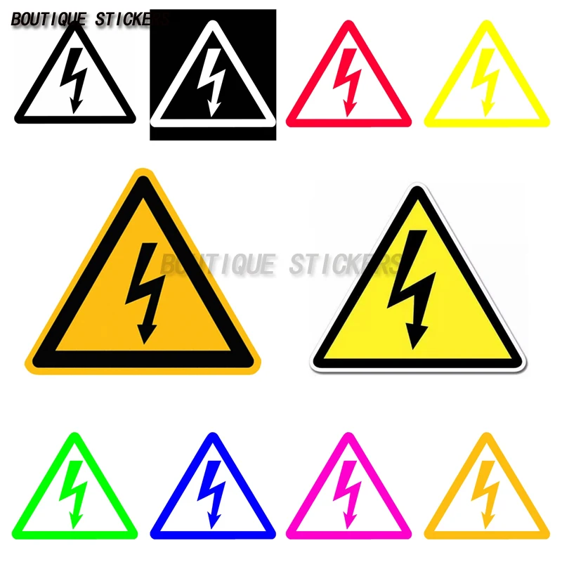 High Voltage Symbol Electrical Shock Hazard Warning Symbol Vinyl Decal Sticker Electric Danger