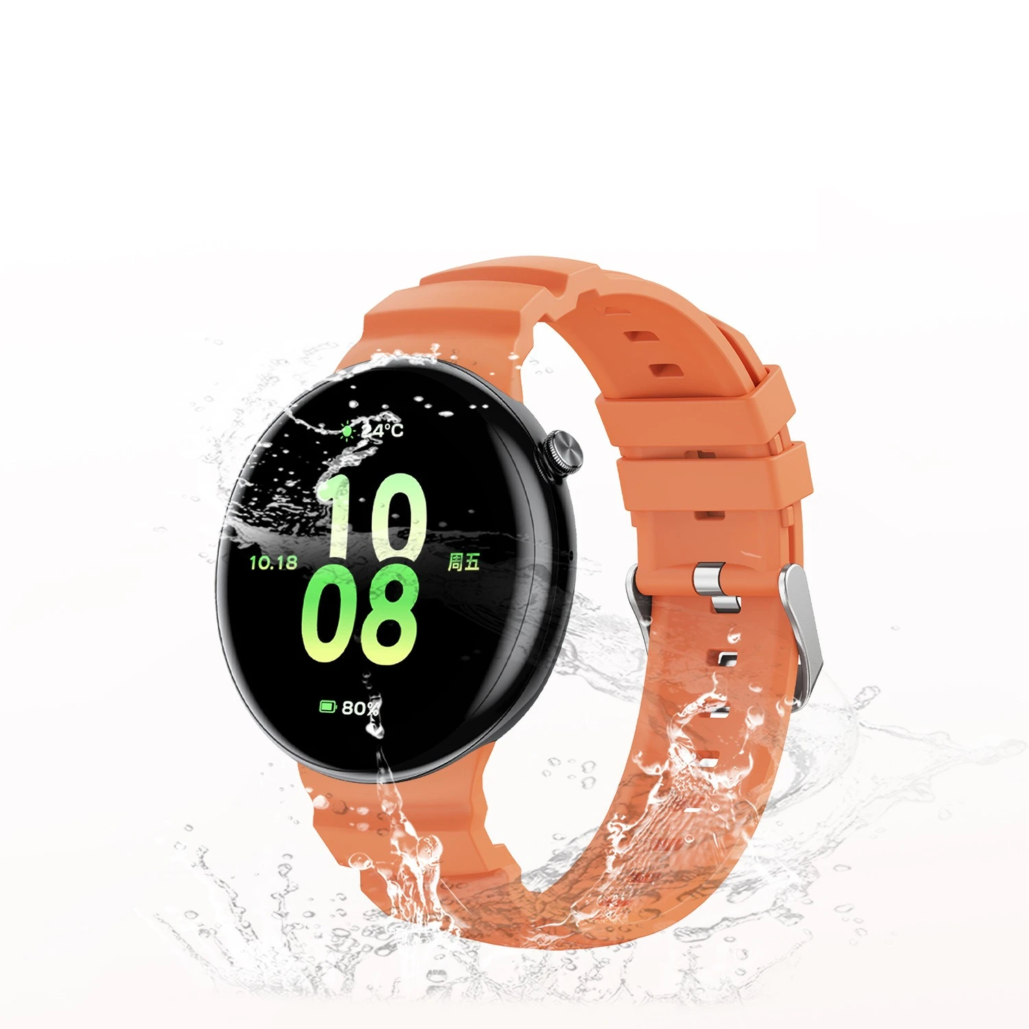 بدلة أنيقة بحزام سيليكون أحادي اللون لساعة Honor تناسب حزام سيليكون أحادي اللون مقاوم للماء